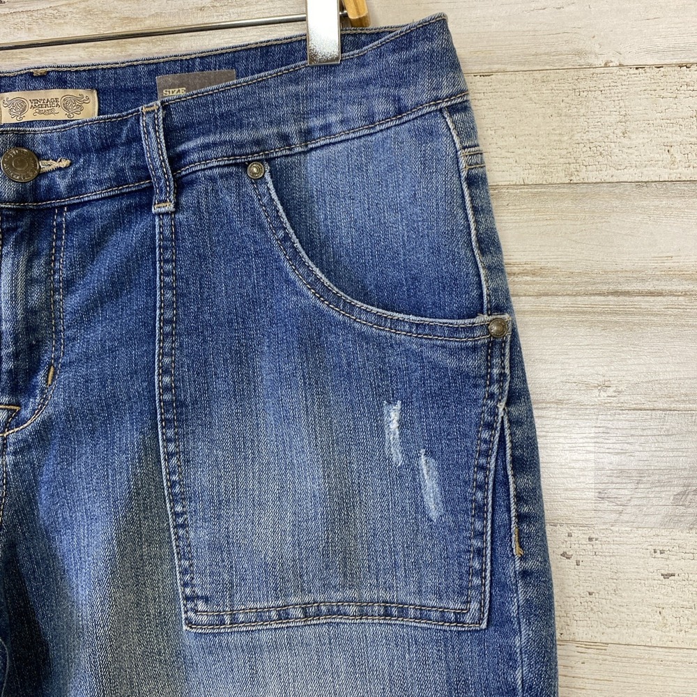 Vintage America Blue Denim Jean Shorts - Picture 3 of 12